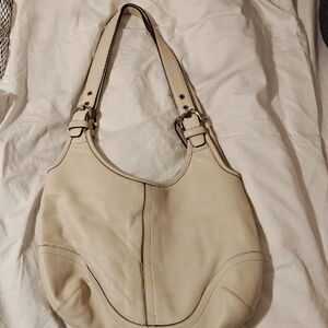 Coach Off-White Leather Hobo Bag